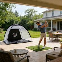 All-Season Black Golf Training Net | Portable Foldable Design With Target Cloth | Perfect For Backyard Practice, Winter Training & Family Games - Black - View 4