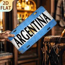 2D Flat - 1 Piece Retro Argentina Logo Metal Sign - 6x 12inch Aluminum Wall Decoration Sign, Retro Style, UV Printing, Suitable For Home, Bar, Garage, Lawn - Unique Gift Idea, Metal Wall Art Decoration - Multicolor - View 6