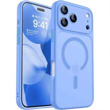 Magnetic For IPhone 17 Pro Max Case(6.9"), Upgraded [Full Camera Protection] [Compatible With Magsafe] [Translucent Matte] Shockproof Protective Phone Case, Orange - Ultramarine - View 8
