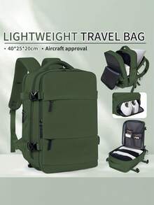 40x20x25厘米航空认证旅行包，轻便背包，大容量多功能旅行背包，适合高中生和大学生返校使用，户外便携行李包 - 彩色 - 查看 9