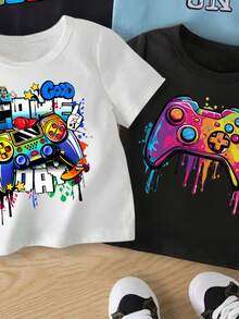 Áo thun ngắn tay in hình tay cầm chơi game cho bé trai - Nhiều màu - Xem 4