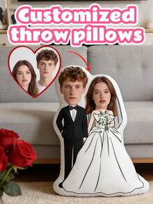 Cojín personalizado para pareja, regalo del Día de San Valentín, regalo personalizado de aniversario, cojín divertido en 3D, cojín con diseño gráfico, regalo de boda - Subir personalización de imagen - Ver 5