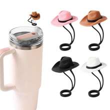 4 Pack Silicone Cowboy Hat Straw Covers Cap Compatible With Stanley Cup 30 40 Oz Cute Funny Tumbler Straw Topper Accessories For Man And Woman Christmas Gift - 牛仔帽 - 查看 7