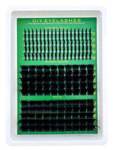 300D/200D160D/120D/100D/80D/60DLash Clusters With Spikes & Bottom Lashes 290Pcs/285Pcs/255Pcs/235Pcs/190Pcs Fluffy Volume Manga Natural Spiky Cluster False Eyelashes Fairy Cluster Lashes Wispy Manga Lash D Curl Individual Anime Mink Lashes Extensions Full Pack DIY At Home - D - 查看 3