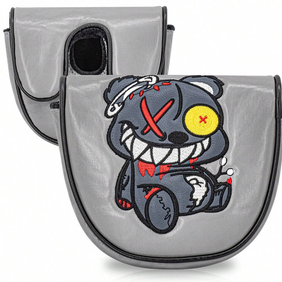 1 pieza Funda para cabeza de putter de golf DF3 - Estilo oso con monóculo - Estuche resistente de PU con forro esponjoso y diseño de dibujos animados lindos (compatible con el modelo de putter DF3) - Multicolor - Ver 1