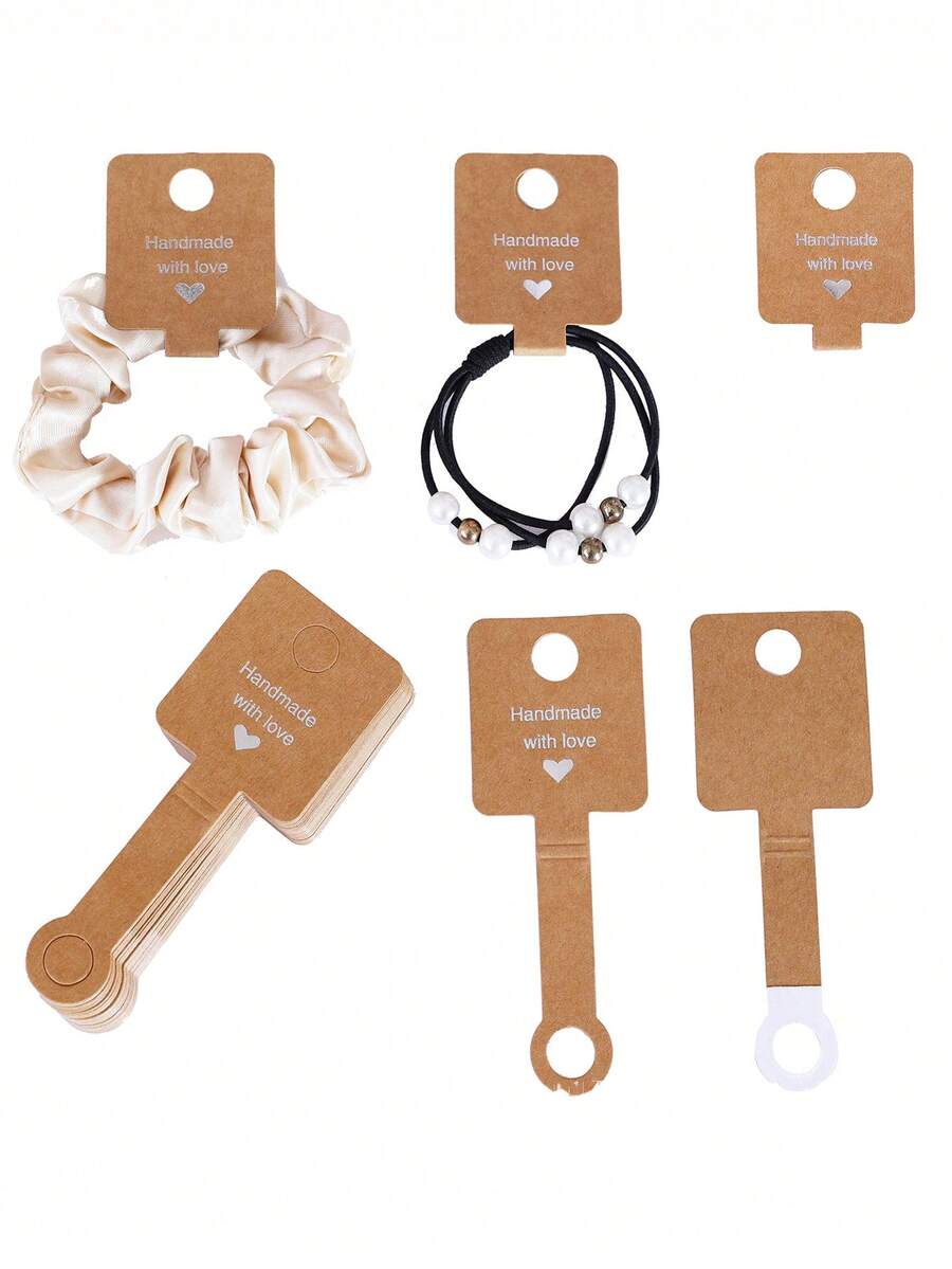 10/50/100pcs Jewelry Display Cards, Bracelet & Ring Storage Cards, Adhesive Stickers - Multicolor - View 1