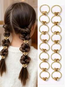 10pcs/Set Shiny Metallic Elastic Hair Ties Combo, Multi-Style Hair Scrunchies, Versatile - Suitable For Girls, Meet Daily Needs For School, Play, Events And More - Multicolor - View 2