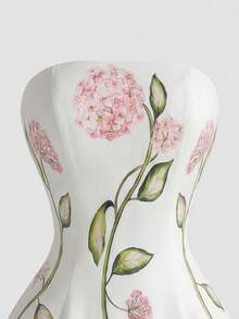 JTI Đầm ống midi dáng chữ A in hoa thanh lịch dành cho nữ, kiểu dáng cổ điển, phù hợp cho phù dâu, tiệc ngoài trời, mùa xuân/hè. - trắng - Xem 7