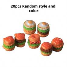 20个仿真迷你食物玩具，鸡蛋、牛肉、汉堡树脂DIY钥匙扣挂件，手工材料汽车装饰品 - 彩色 - 查看 13