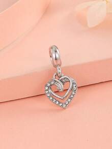 1pc Minimalist Hollow Heart Shaped Pendant, DIY Bracelet Beads, Pendant, Charm, Creative DIY Accessory - Multicolor - View 9