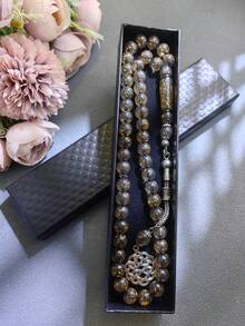 1pc High-Quality Islamic Ramadan Prayer Beads, 45pcs 10mm Gold Foil Beads, Elegant Black Gift Box, Suitable For (Ramadan, Eid, Personal Devotion, Prayer, Meditation, Gift) - Multicolor - View 6