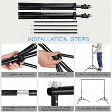 Adjustable Photography Background Support Stand Photo Backdrop Crossbar Kit 2*3m - Black - View 6