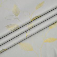 Gold Gray Blackout Curtains Print Golden Leaf Patterned Room Darkening Drapes 90 Inch For Living Room Bedroom Thermal Insulated Metallic Window Treatment Grommet Top W52 XL90 2 Panels - 葉灰 - 查看 7