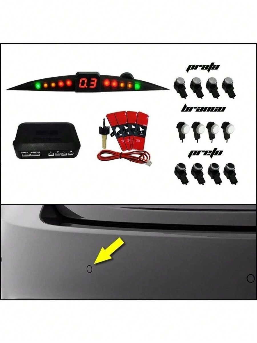 Sensor De Estacionamento Focus Modelo Original (oem) Prata - A - Visão 1