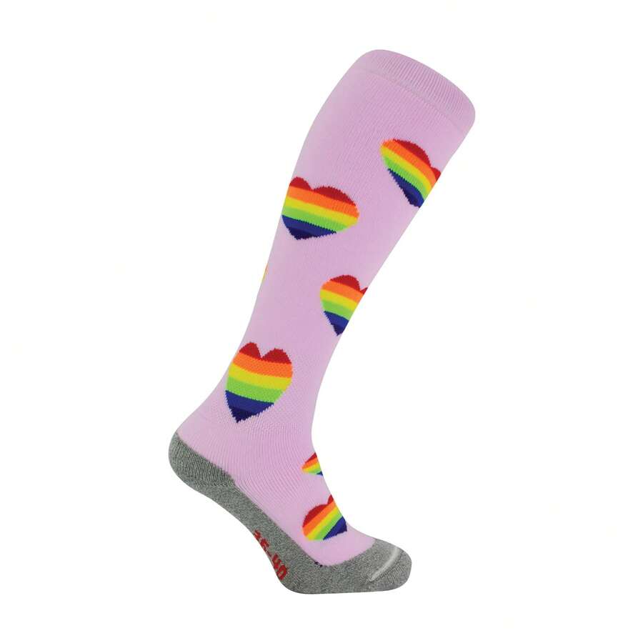 Hingly - Knee High Hockey Socks With Funky Fun Patterns | Adult Sizes - Stars - View 1