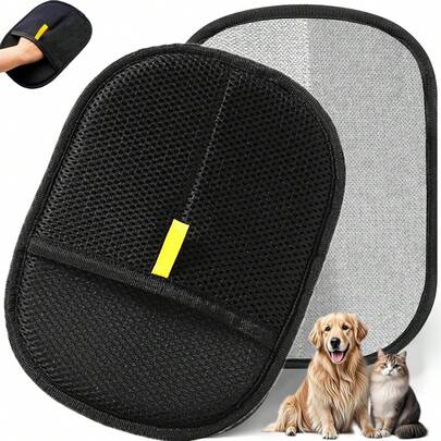 2 Stücke beidseitig verwendbare Haustier Pfleghandschuhe, Hunde Waschhandschuhe, Katzen Pflegehandschuhe, Handschuhe zur Entfernung von Statik und Haaren, vielseitige Pflegehandschuhe zum Waschen und Enthaaren