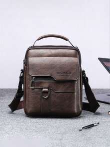 男士休闲单肩包、斜挎包、PU皮包、商务包 - 彩色 - 查看 4