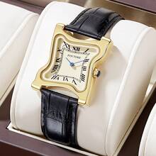 1块石英表，Y2K不规则造型熔化扭曲女士腕表，时尚高端，防水，小众复古风格石英表 - 均碼 - 查看 3