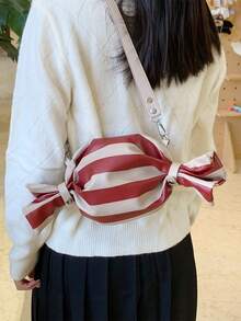 Niche Versatile Striped Candy-Shaped Shoulder Bag, Suitable For Daily Outings - Multicolor - View 3