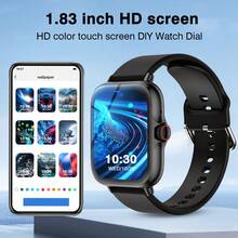 MixtataDi Smartwatch, 1.83-Inch Multifunctional Sports Smartwatch, Featuring Wireless Calling/Music, Message Notifications, Pedometer, Sedentary Reminders, And Multiple Watch Face Wallpapers. Suitable For Both Men And Women, Compatible With Android And IOS. Perfect As A New Year Gift. - 彩色 - 查看 8