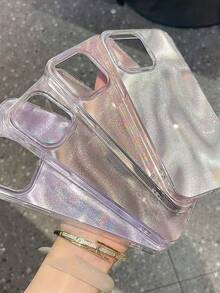 可愛 3D 漸層亮粉手機殼，相容 iPhone 17 ProMax、17 Pro、17 Air、16、15、14 Plus、13、12 Pro Max、11，奢華亮面保護軟殼 - 粉色 - 查看 3