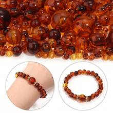 10-200pcs/Pack Amber Acrylic Round Beads 6-20mm Brown Handmade Necklace Bracelet Earring Clothing Accessories DIY Jewelry Supplies - Amber Beads - View 7