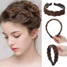 Fishbone Braid Hairband Women Fake Hair Headband One Piece Braided Hair Clip Head Wrap Hair Accessories - Multicolor - View 13
