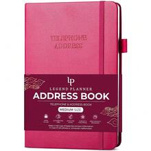 Legend Planner Address Book With Alphabetical Tabs –Telephone Contacts Book For Phone NFUmbersss, Addresses, Passwords, Medium (Hot Pink) - Hot Pink - View 1