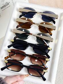 6副/套 Y2K 时尚眼镜，男女通用，复古经典坏小子风格，经久耐用，适合街头、日常、假日、派对、送礼、海滩、情人节等场合。 - 彩色 - 查看 3