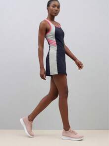 Zapatillas deportivas casuales de mujer con cordones de color púrpura, suela con cojín de aire, absorción de impactos, ligeras y transpirables - Rosa - Ver 2