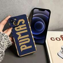 Logotipo de Pumas en dorado sobre fondo azul marino. Esta elegante funda es compatible con Samsung, Apple, OPPO, , etc. Fabricada en TPU flexible, resistente a golpes y arañazos, ofrece una excelente protección contra caídas y un agarre cómodo. Es un regalo ideal para familiares, amigos y seres queridos, y una opción perfecta para festivales. - Negro - Ver 4