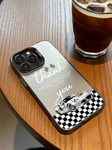 渐变灰色赛车棋盘格纹手机壳，复古美式防震保护套，兼容 13/16/17/15/14/13/12/11/Pro/ProMax/X/XR/XS/XSMAX/7/8/PLUS 以及 Galaxy 系列手机，包括 Galaxy S25、S25 Ultra、S24 Ultra、S24、S23+、S23 Ultra、S23 FE、S23、S22 Ultra、S21 FE 5G、S20 FE、A55 5G、A35、A34、A33 5G、A32 4G、A15、A14、A06、A05S、A05、A52/A52s 5G - 灰色 - 查看 5