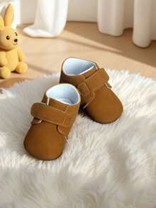 2026新款婴儿学步鞋，软底防滑，适合0-12个月宝宝，可爱棕色魔术贴，轻便透气舒适保暖。 - 棕色 - 查看 2