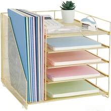5-Tier Desk Organizer With File Holder, Letter Tray Paper Organizer - G - 查看 1