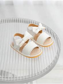 Infant/Toddler Unisex Sandals, High Quality Summer Outdoor Shoes With PU Lightweight Soft Anti-Slip Soles, Walking Shoes - White - View 7