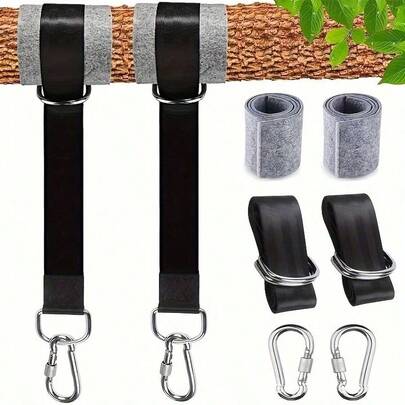 Outdoor Hammock Special Tree Straps 150cm Tie Tree Swing Straps Hammock Straps With Anti-Friction Spacer Set (Guard Piece Green Gray Two Colors To Choose) Can Support 120 Pounds