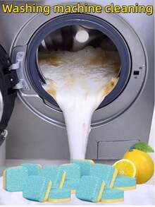 jakehoe Limpiador multiusos con aroma a limón para lavadoras: limpieza profunda y desodorización para lavadoras de carga frontal y superior - De Estado sólido - Ver 2