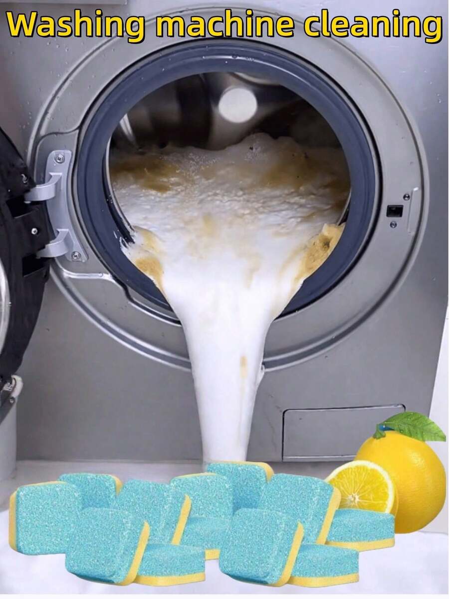 jakehoe Limpiador multiusos con aroma a limón para lavadoras: limpieza profunda y desodorización para lavadoras de carga frontal y superior