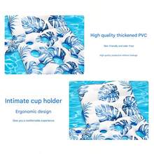 1pc Adult Inflatable Pool Float - Floating Pool Lounge Chair With Adjustable Backrest And Cup Holder, Water Floating Device, Lake Leisure Sunbathing Float, Beach Party Toy - Blue-1Pc - View 3