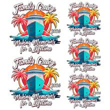 6pcs Novelty Stickers Family Cruise 2026 | Vacation Trip Family Matching Cruise Iron-On Patches For Clothes, Casual Style, Machine Washable - 3D - 查看 1