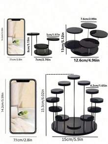 3-Tier Heart Shaped Cake Stand For Creative Wedding, Birthday Party, Candy, Dessert, Afternoon, High Tea ,Valentines Wedding, Birthday,Easter,Party Favors, Parties, Valentine'S Day, Black Valentine DAY, Valentines Wedding,Wedding Party Dessert Stand - 黑色1 - 查看 5