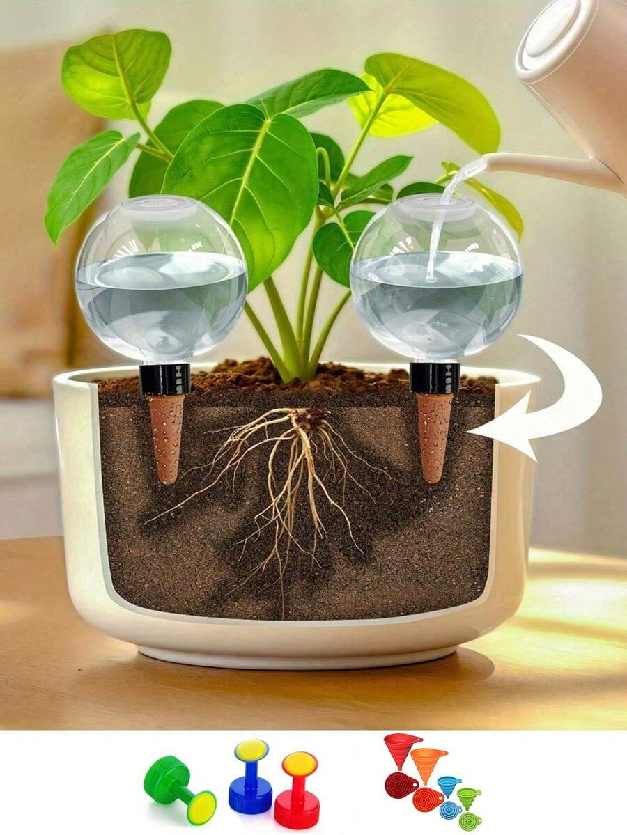 500毫升自动浇水软盆,新型防漏装置,小型多肉植物滴灌装置 - 澆水工具 - 查看 1