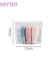 北欧风旅行瓶套装，包含洗发水、沐浴露、化妆品、护手霜和硅胶空瓶 - 彩色 - 查看 8