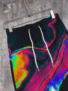 Men's 3D Digital Print Sweatpants With Cuffed Ankles - Loose-Fit Joggers, Geometric Pattern Trousers For Gym, Streetwear & Casual Wear - Machine Washable Comfortable Pants (Autumn New Style, Youth - 彩色 - 查看 5