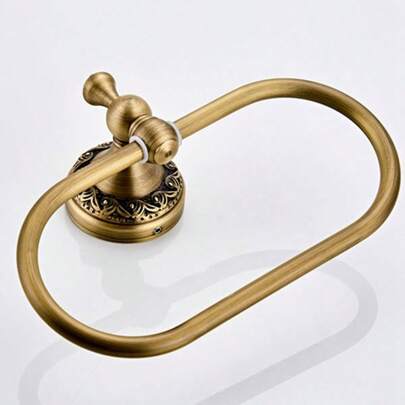 Oval Towel Ring Antique Brass Exquisite Pattern Carving Hanger Hand Towel Holder For Bathroom Kitchen Accessories