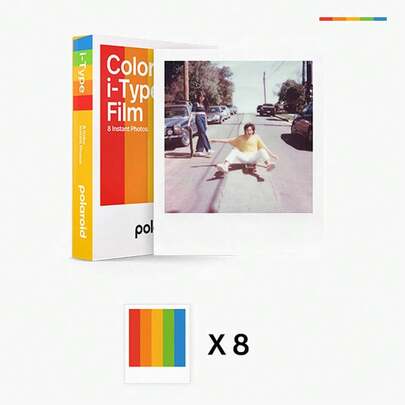 Polaroid I-Type Retro Photo Paper, Low Saturation Soft Tone, Classic Film Texture, Stable Output Suitable For Portrait And Scene Photography, Colored I-Type Paper (White Frame), Multiple Pack Sizes Available