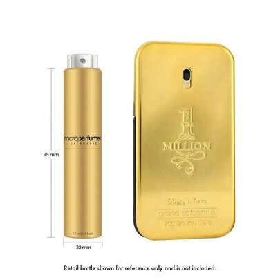  Paco Rabanne 1 Million EDT 5ml Travel Spray Cologne For Men, Authentic Cinnamon Grapefruit Scent, Long-Lasting Luxury Valentine's Birthday Gift For Boyfriend Husband