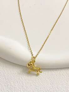 1pc Fashionable & Elegant Pendant Necklace, Suitable For Women's Daily Wear - Gold - View 9