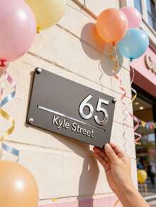 Personalized Laser Engraved Acrylic House Number Plaque - Customizable With Your Name And Address, Minimalist Design, Suitable For Indoor And Outdoor Use. Made Of Acrylic With High-Quality Engraving, Perfect For Yards, Villas, Streets Or Communities. Outdoor Signage | Modern House Number Plate | Acrylic Identification, House Number, Outdoor Home Signage - Multicolor - View 8