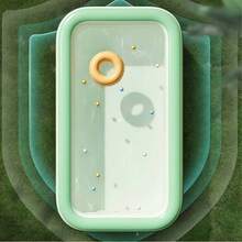 Foldable Inflatable Swimming Pool, PVC Material, Wave Edge "Swimming" Print - Ideal For Outdoor Patio And Garden Entertainment. Suitable For Backyard Water Play, Family Pool Parties, Available In Multiple Sizes, PVC Material, Bottom Drain Hole (Subject To Actual Item Received, Slight Size Variation Is Normal) - C - View 7